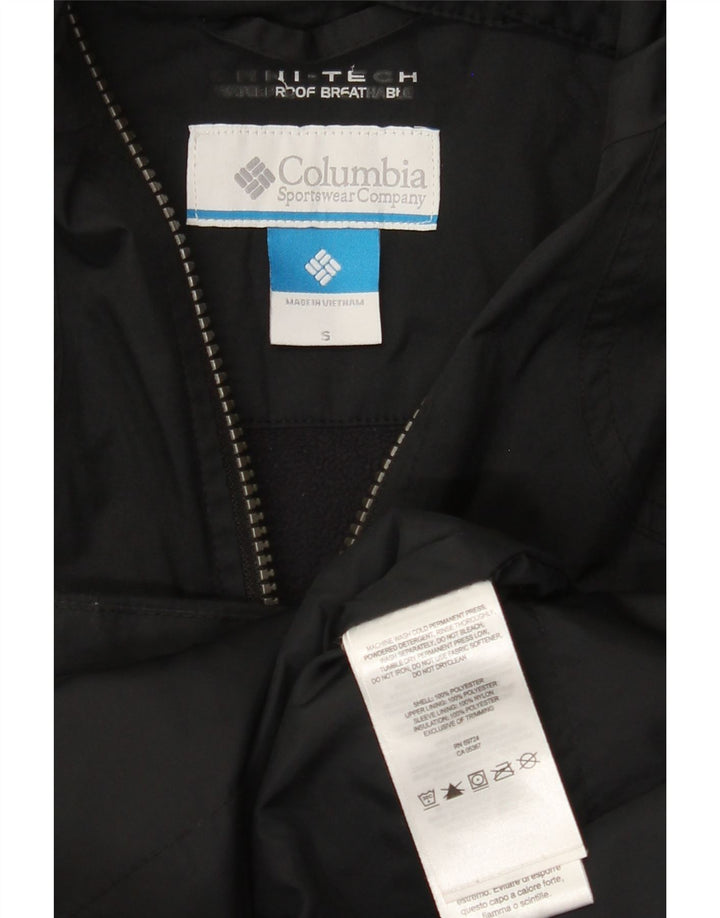 COLUMBIA Womens Omni-Tech Hooded Windbreaker Jacket UK 10 Small Black