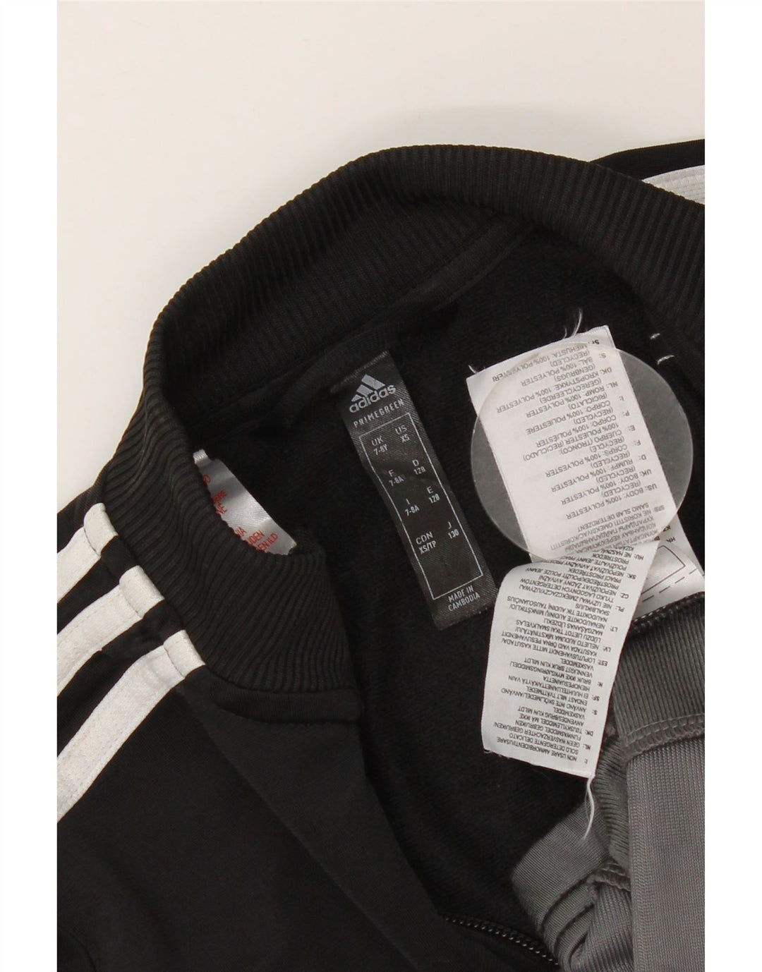 Giacca da tuta da ragazzo Adidas 7-8 anni in poliestere color block nero
