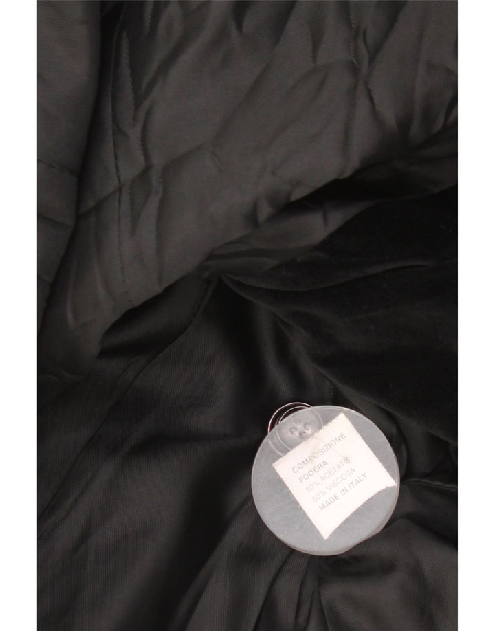 Giacca blazer in velluto a 3 bottoni da donna Tris Line IT 44 Acetato nero medio