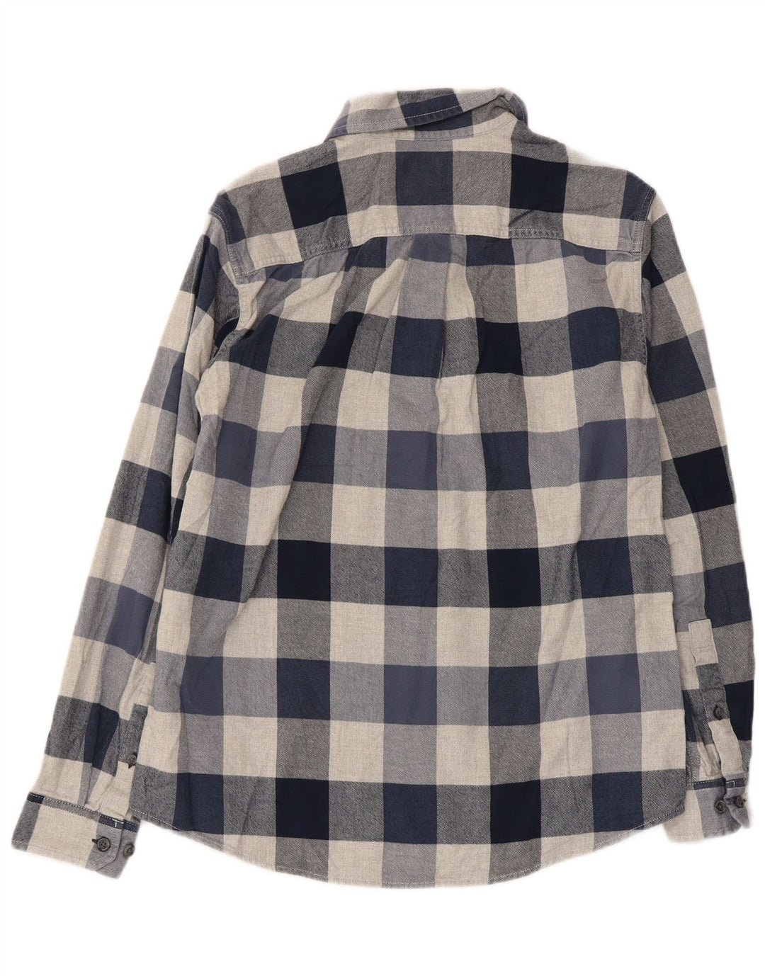 EDDIE BAUER Camicia da uomo in flanella di cotone a quadri blu navy medio