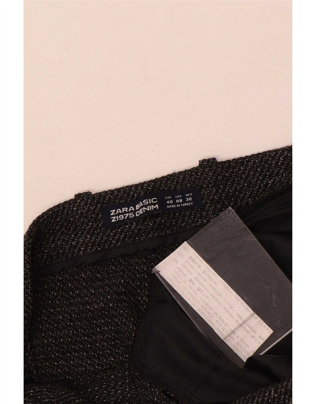 Pantaloni corti vestibilità ampia da donna Zara EU 40 medio W30 L23 poliestere grigio