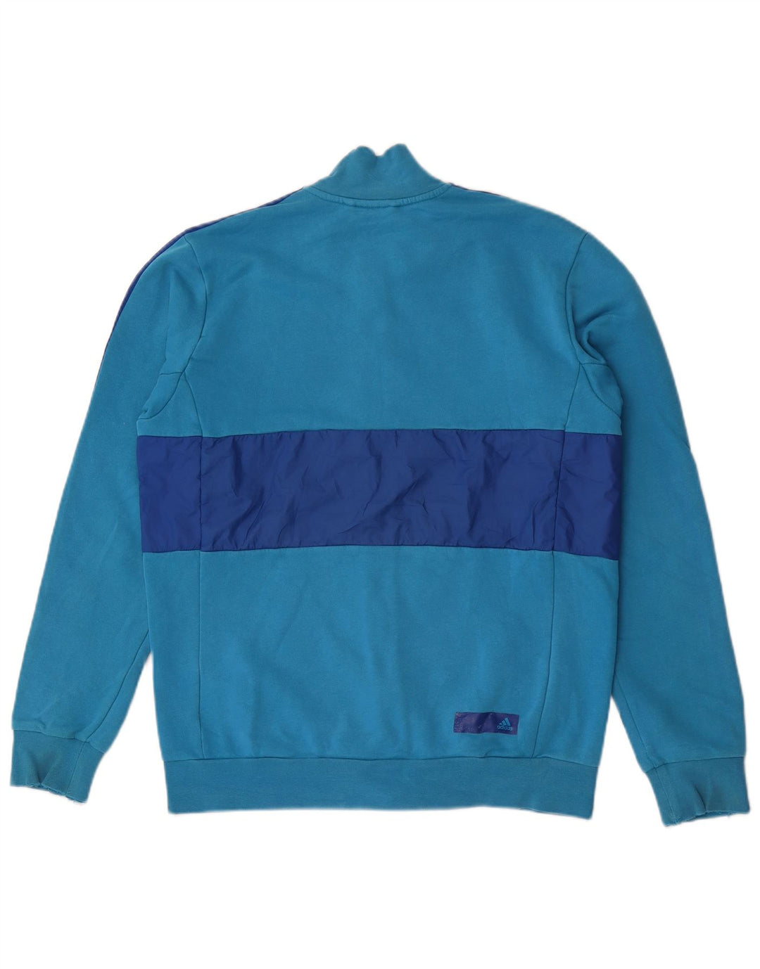 Giacca da ginnastica grafica da uomo Adidas Top in cotone color block blu medio
