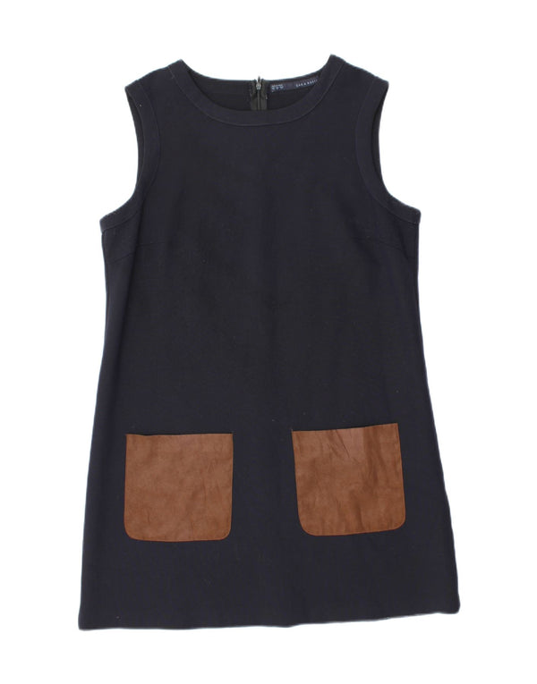 Abito a trapezio senza maniche da donna Zara UK 18 XL poliestere blu navy