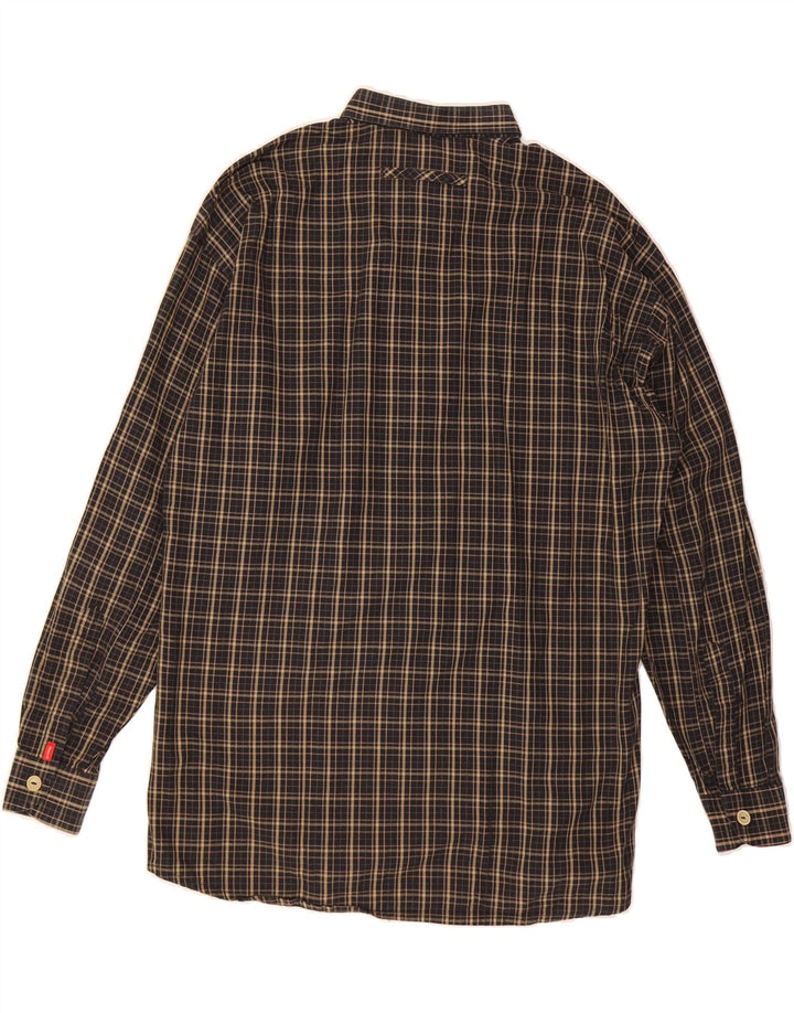 SIGNUM Mens Flannel Shirt Large Black Check Cotton Vintage Signum and Second-Hand Signum from Messina Hembry 