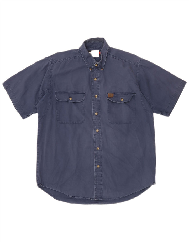 Camicia a maniche corte da uomo Wrangler grande in cotone blu navy