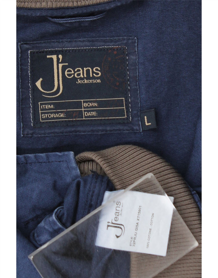 Giacca di jeans da uomo Jeckerson UK 40 grande cotone blu navy