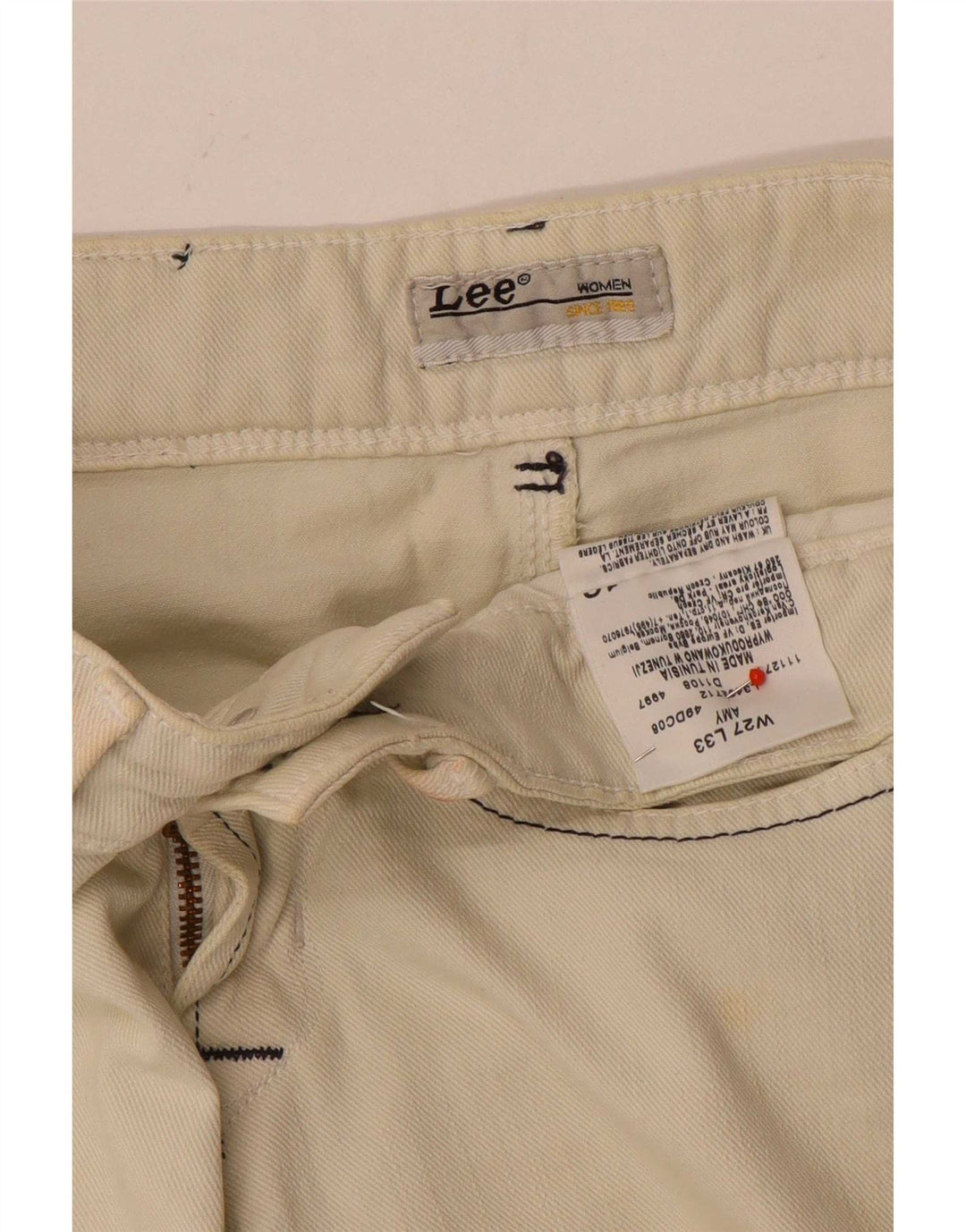 Jeans Lee Amy Slim da donna W27 L33 in cotone bianco sporco