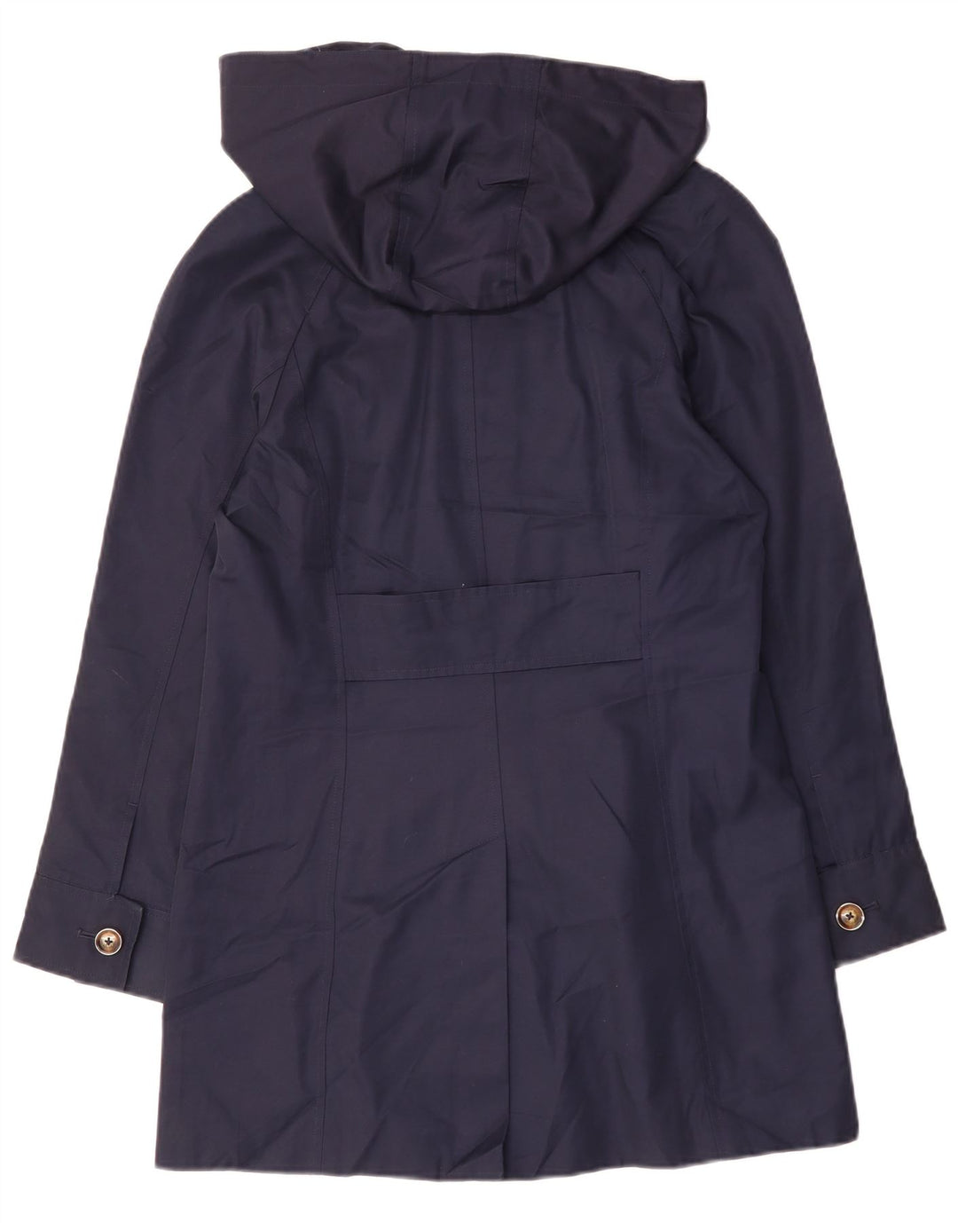 Trench con cappuccio da donna LONDON FOG UK 14 medio cotone blu navy