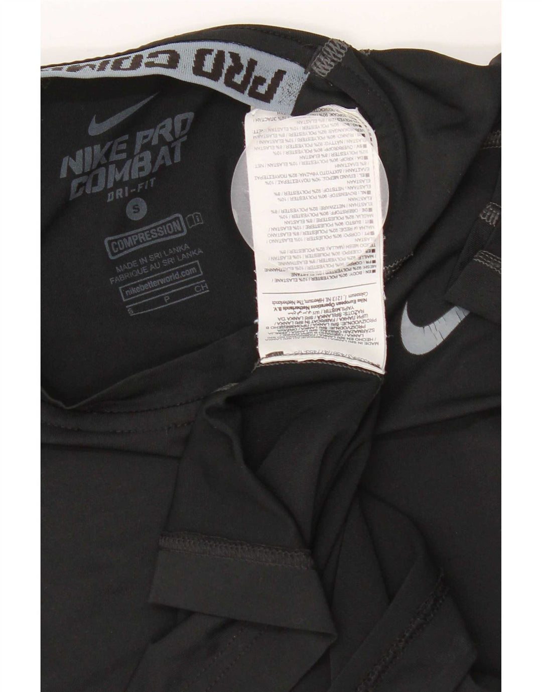 T-shirt a compressione Nike da uomo, piccola, in poliestere nero