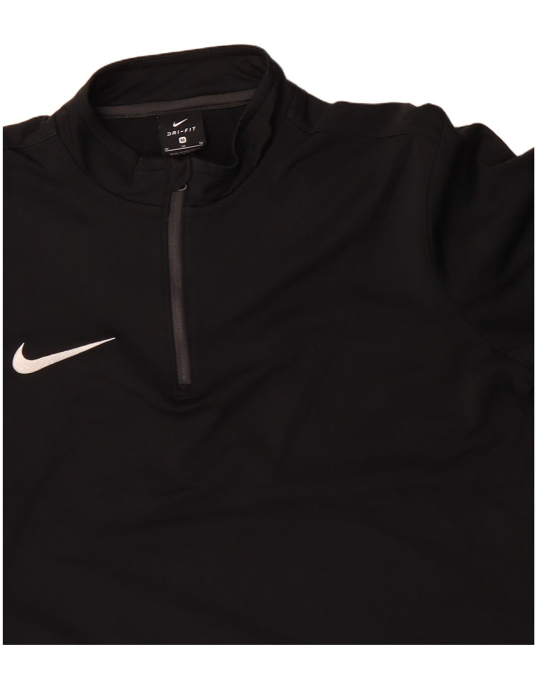 NIKE Top da tuta pullover con zip e collo Dri Fit da uomo, poliestere nero medio
