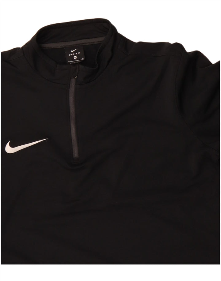 NIKE Top da tuta pullover con zip e collo Dri Fit da uomo, poliestere nero medio