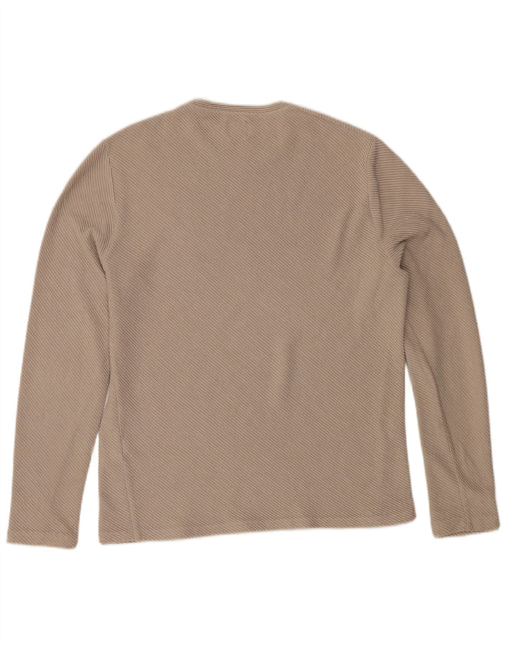 Top Zara da uomo a maniche lunghe grande in cotone beige