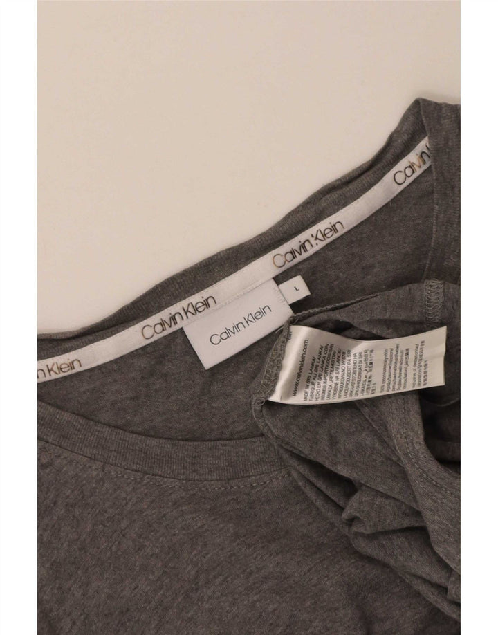 T-shirt da uomo Calvin Klein Top grande in cotone grigio