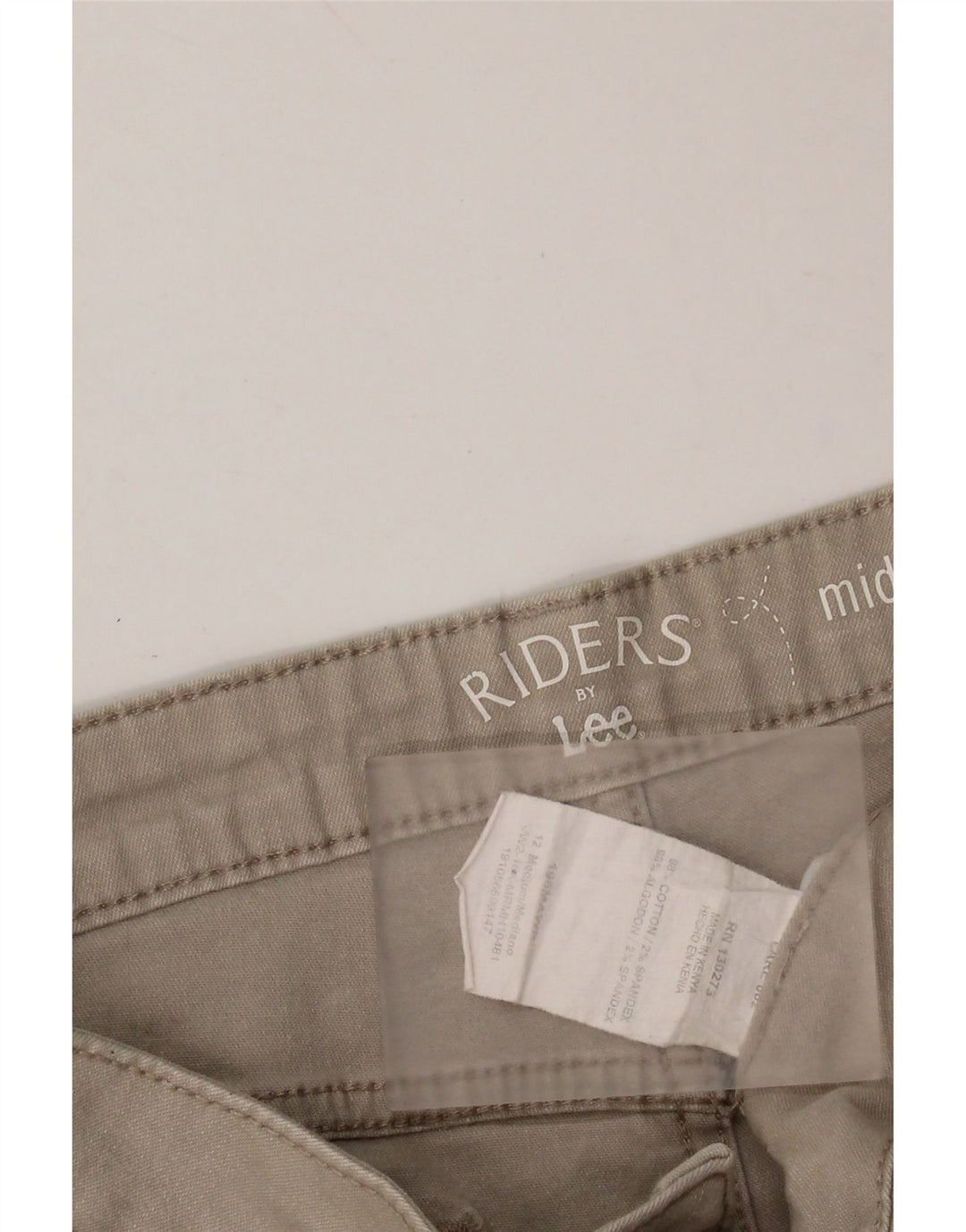 Pantaloncini di jeans a vita media da donna LEE Riders US 12 Large W32 Cotone beige