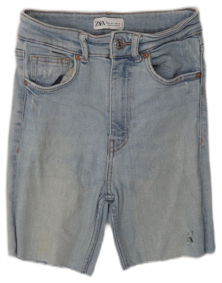 Pantaloncini di jeans da donna Zara EU 36 XS W26 Blu
