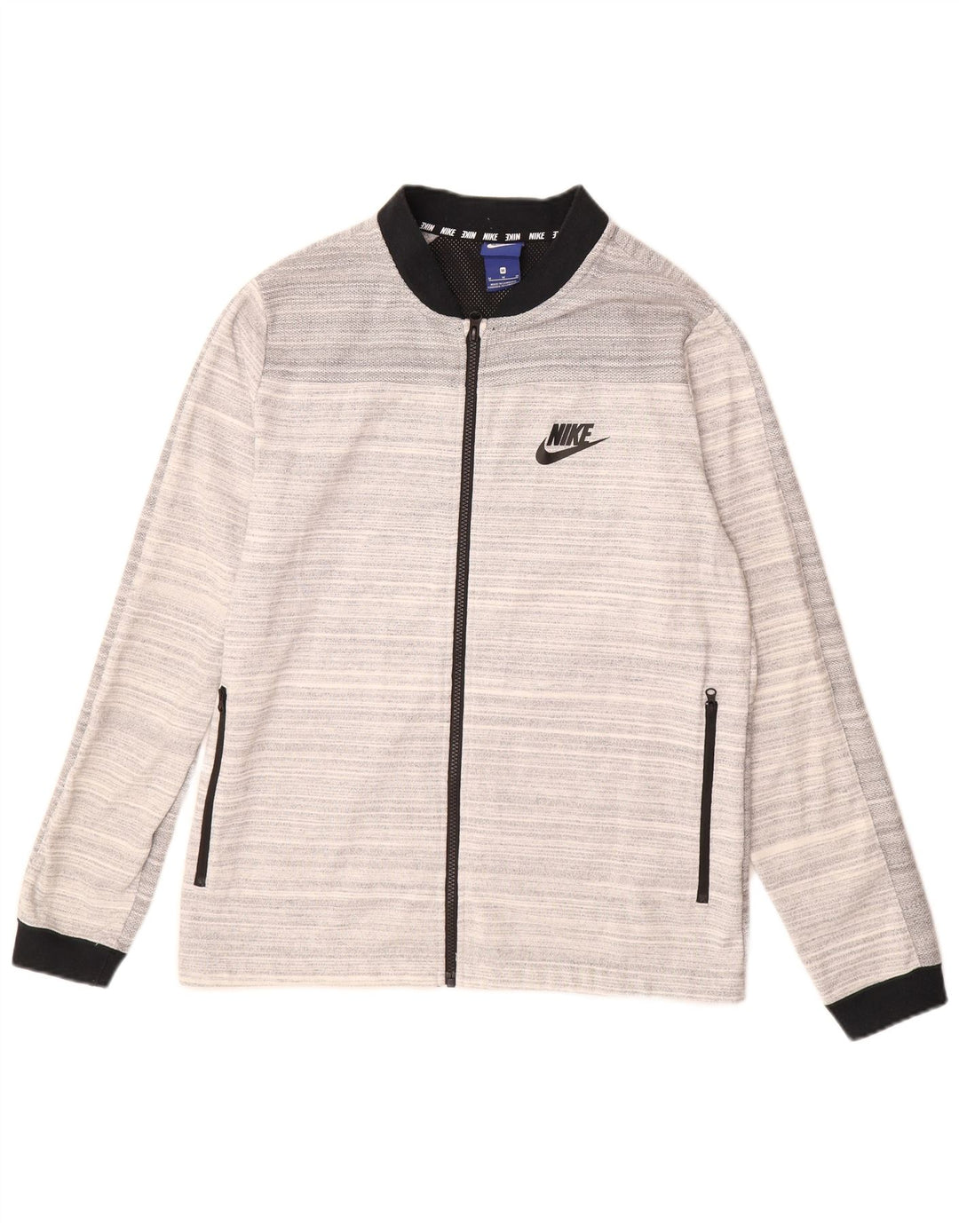 Giacca da tuta da uomo NIKE in cotone a righe grigio medio