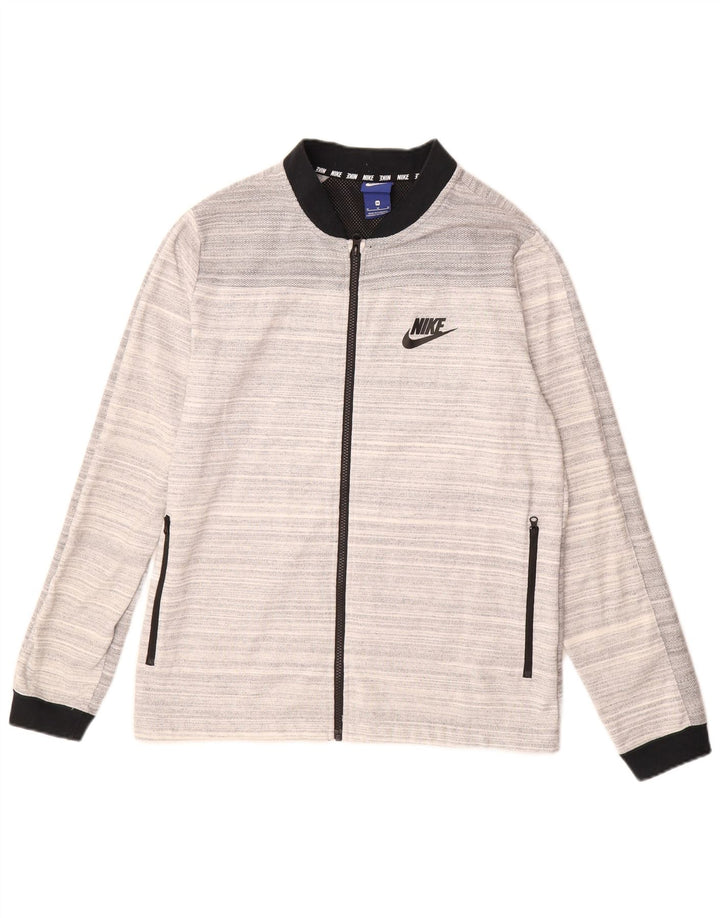 Giacca da tuta da uomo NIKE in cotone a righe grigio medio
