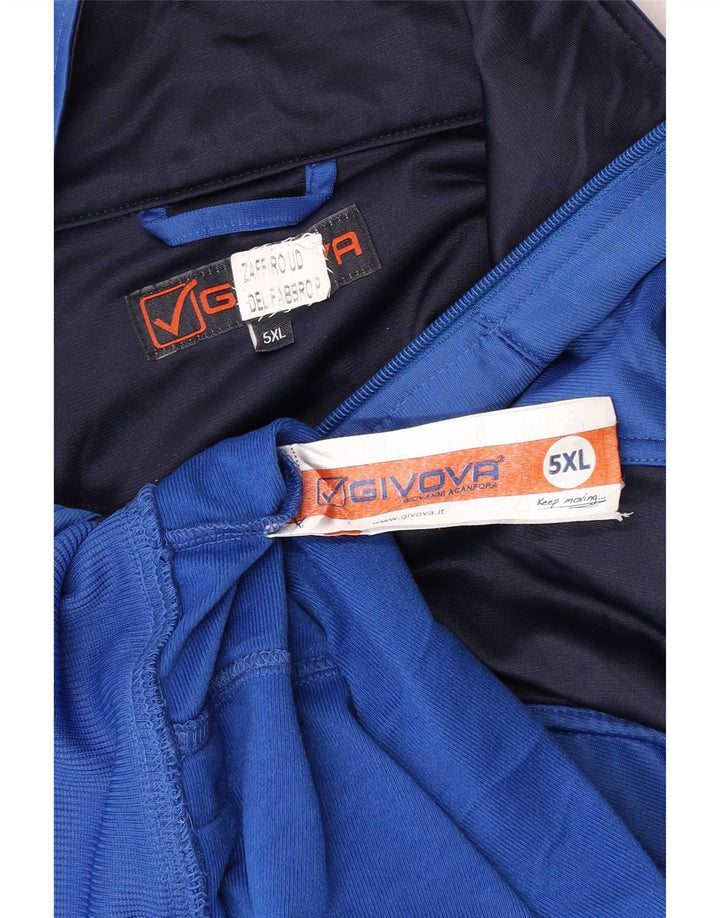 Giacca da ginnastica grafica da uomo Givova 5XL blu poliestere color block