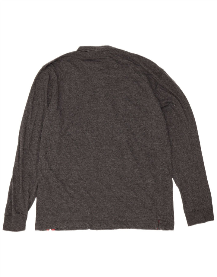 Chaps Maglia da uomo a maniche lunghe in cotone mélange grigio medio
