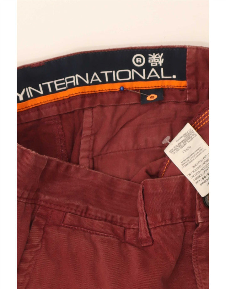 Pantaloncini chino da uomo Superdry Small W32 Maroon Cotton