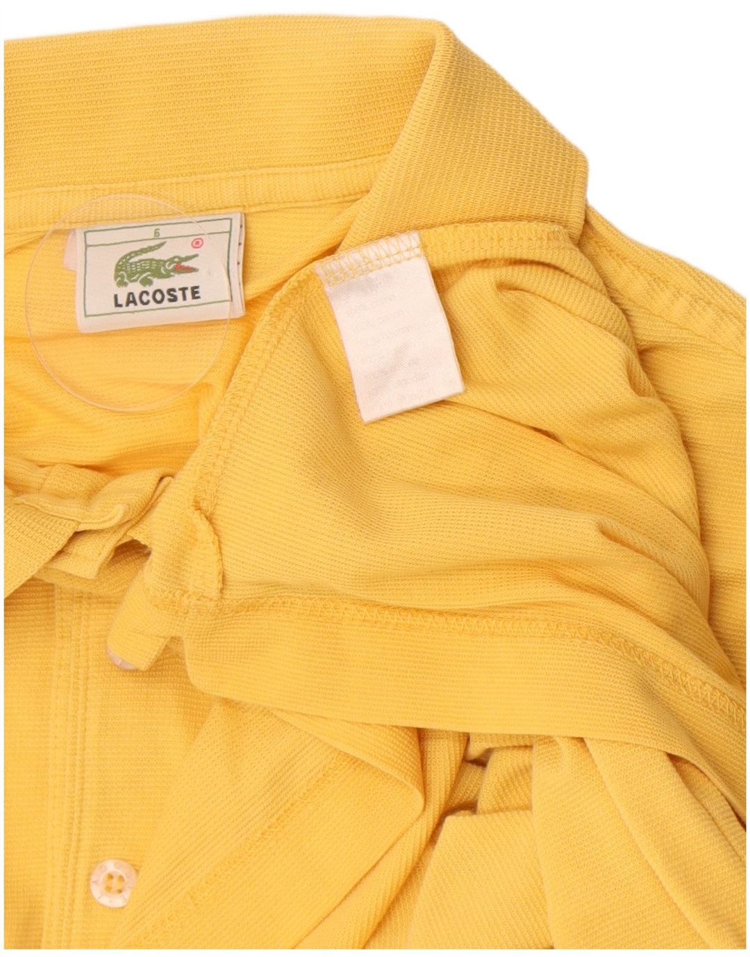 Polo da uomo Lacoste taglia 6 XL in cotone giallo