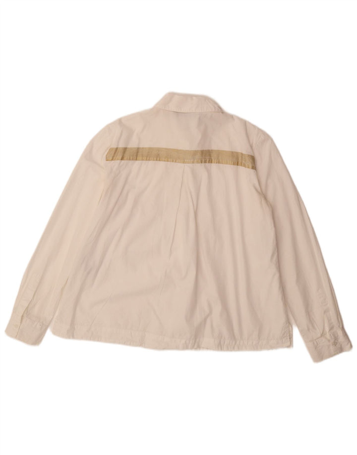 ZARA Womens Shirt UK 14 Medium White Colourblock Cotton