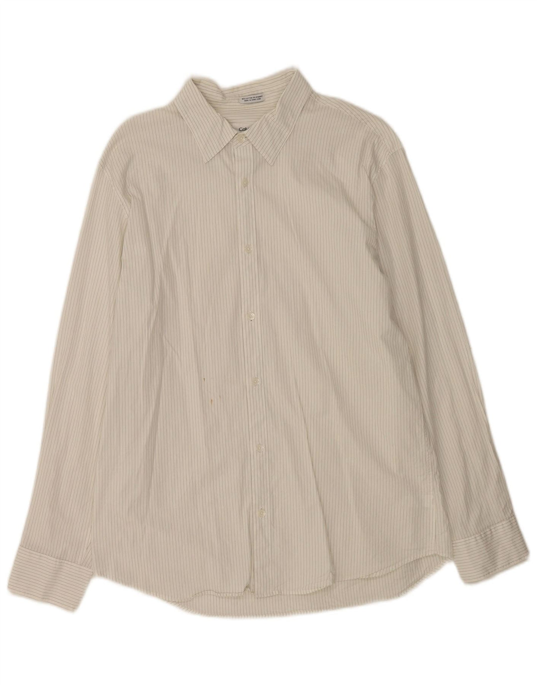 Camicia da uomo Modern Fit Calvin Klein, cotone gessato bianco grande