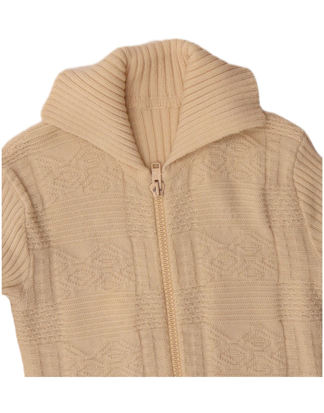 Maglione cardigan da donna VINTAGE UK 10 piccolo beige