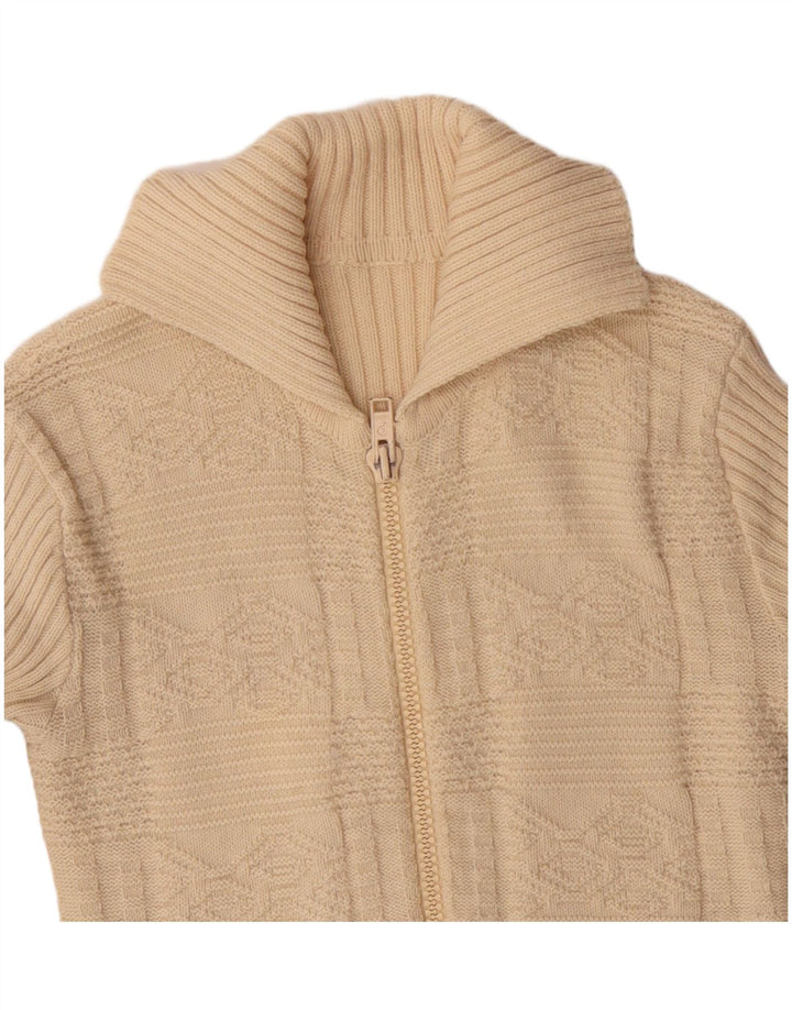 Maglione cardigan da donna VINTAGE UK 10 piccolo beige