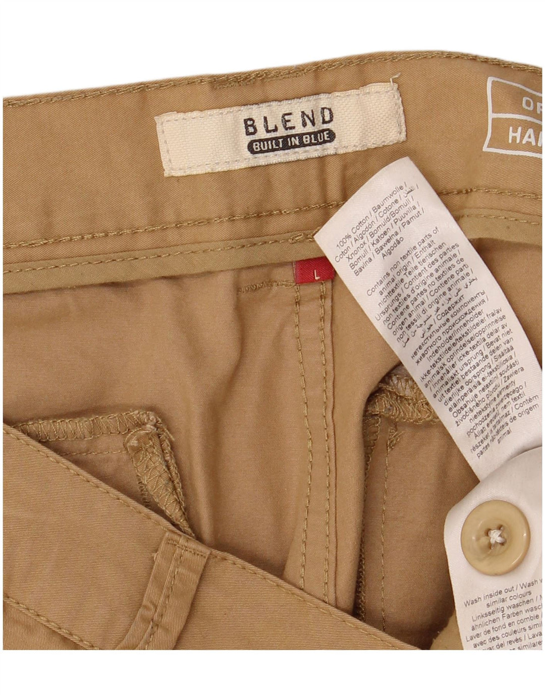 Pantaloncini chino da uomo in misto cotone grande W36 beige