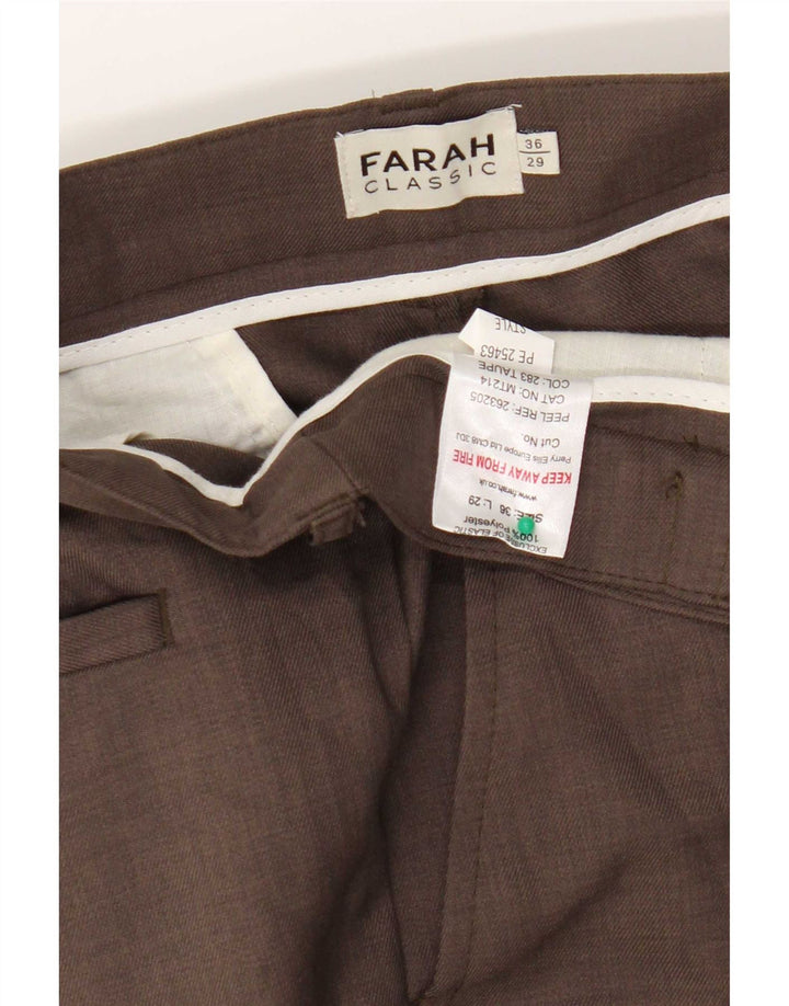 Pantaloni chino da uomo Classic Fit Farah W36 L29 poliestere marrone