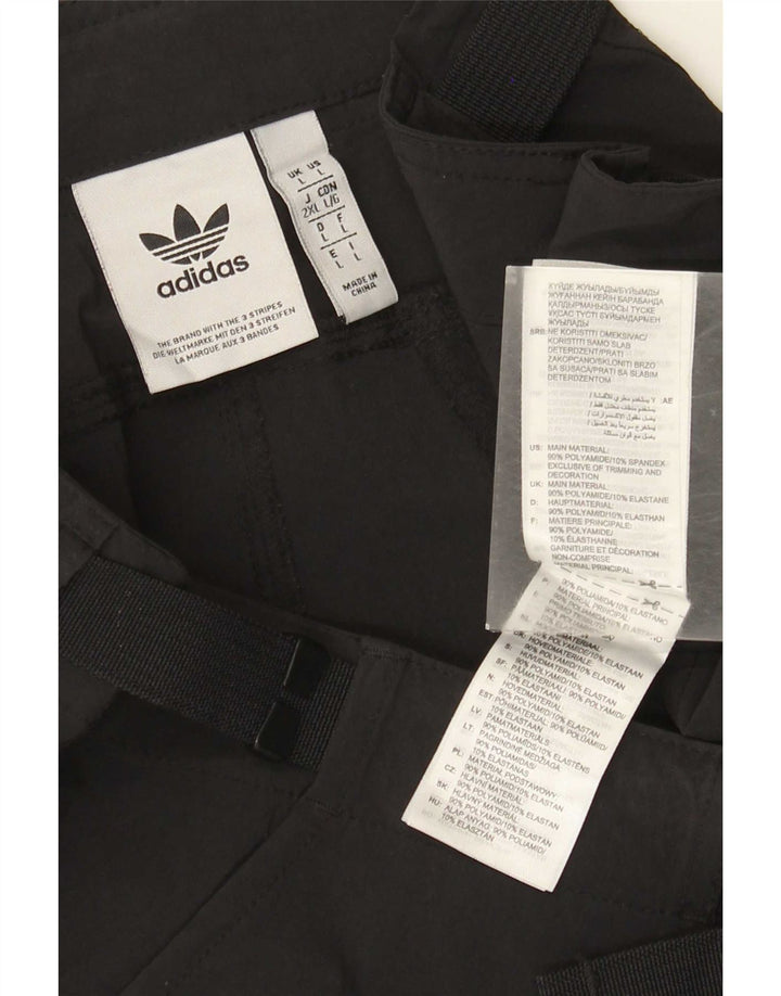 Pantaloncini cargo Adidas da uomo grandi W36 neri in poliammide