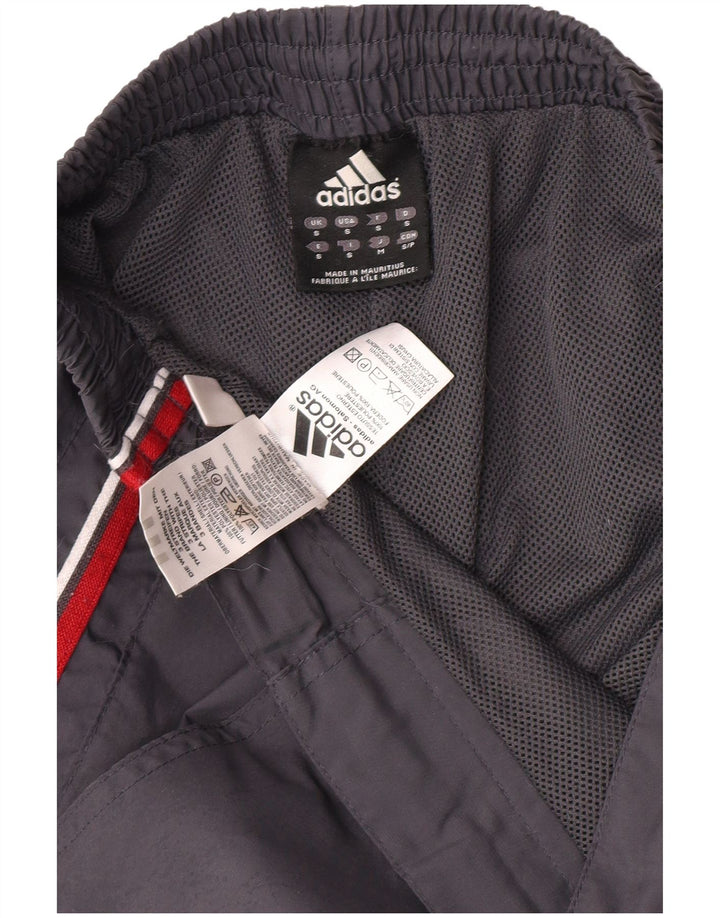 Pantaloni da tuta con grafica Adidas da uomo piccoli in poliestere grigio