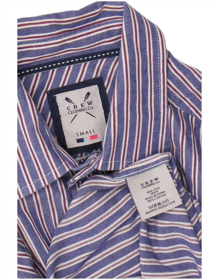 Crew Clothing Camicia da uomo piccola in cotone a righe blu