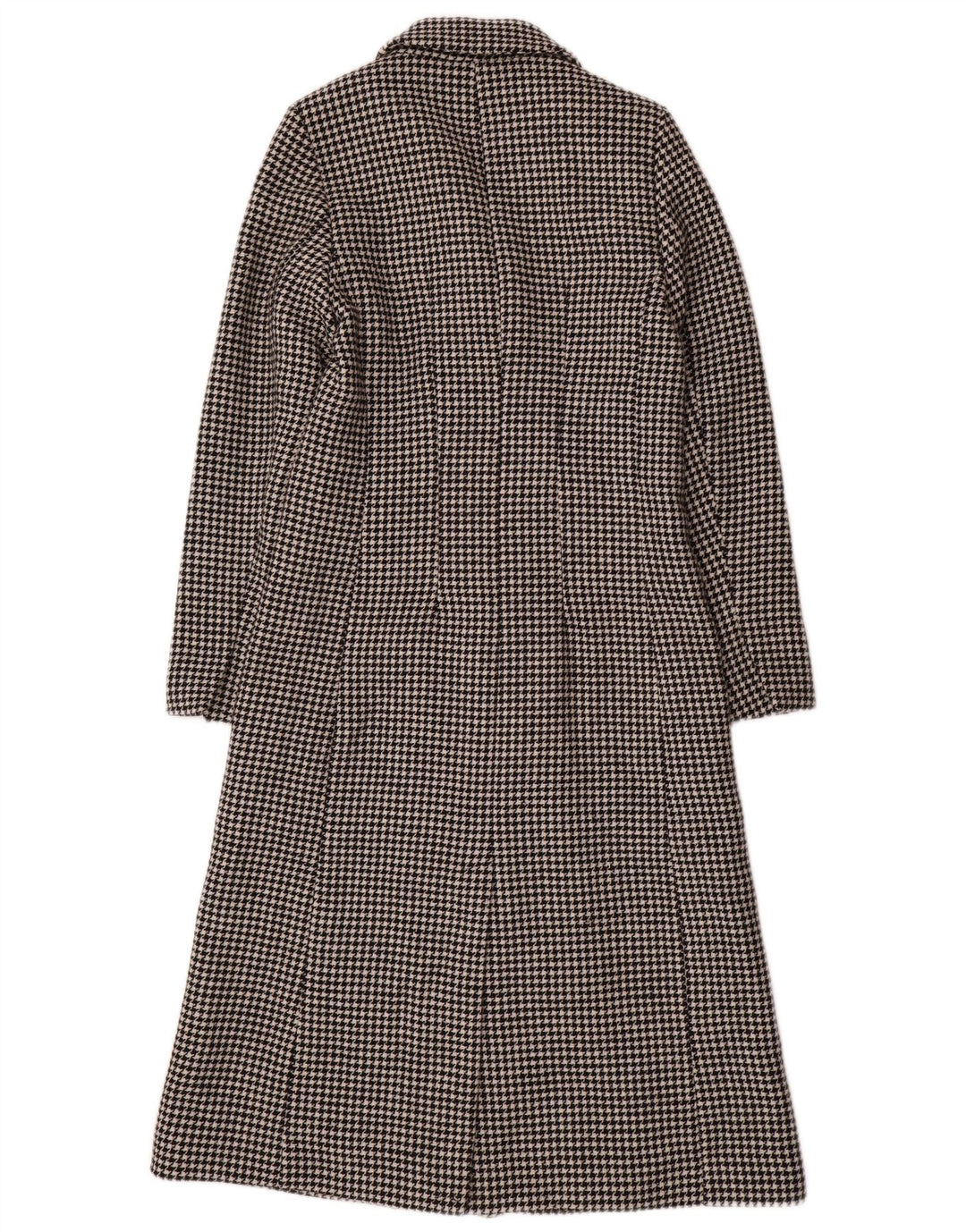 Cappotto doppiopetto da donna Marks & Spencer UK 8 piccolo pied de poule nero