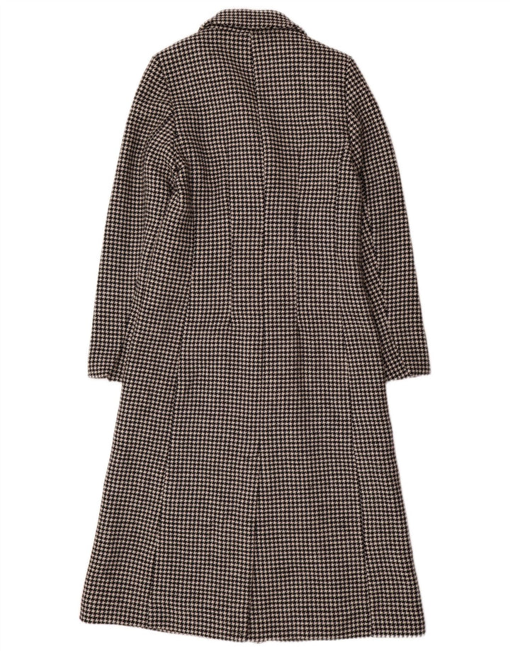 Cappotto doppiopetto da donna Marks & Spencer UK 8 piccolo pied de poule nero