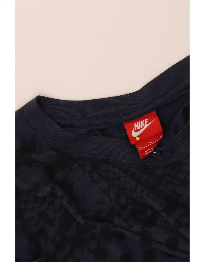 T-shirt Nike da donna con motivo astratto, taglia UK 14, colore blu navy medio