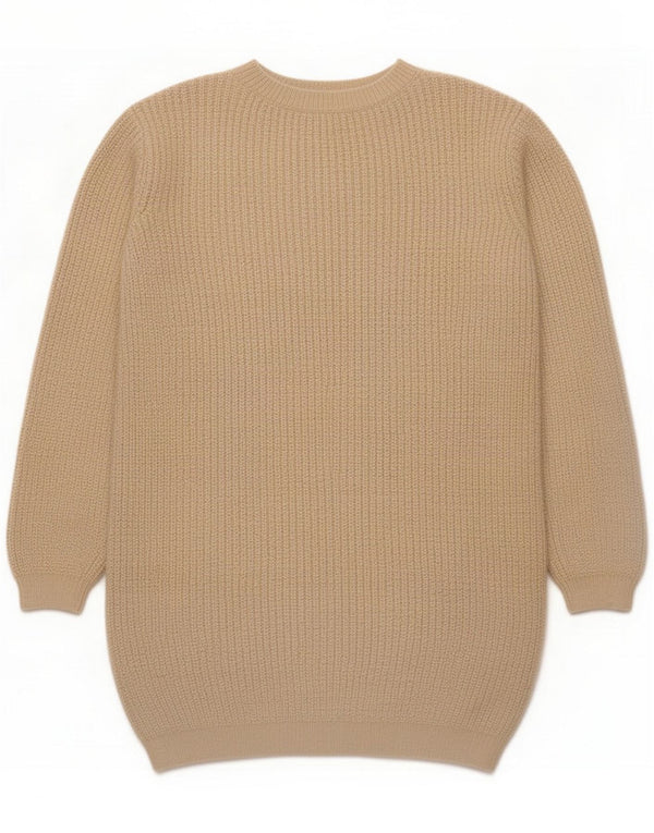 Marks & Spencer Girls Long Sleeve Jumper Dress 13-14 Years Beige Polyamide