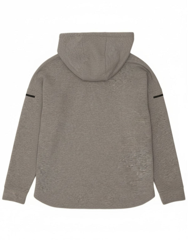 Felpa con cappuccio grafica Adidas Climalite da donna UK 16/18 grande grigio chiazzato