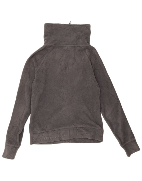Giacca in pile da donna Calvin Klein UK 10 Small Grigio Poliestere