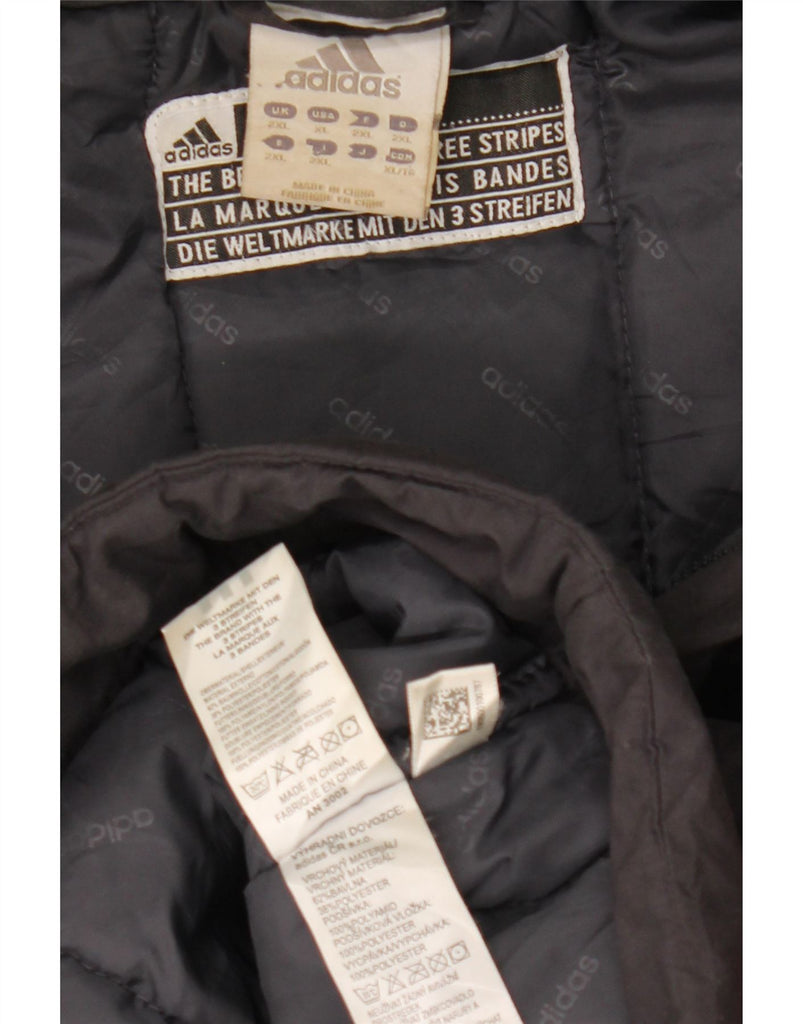 ADIDAS Mens Hooded Windbreaker Jacket UK 44 2XL Grey Colourblock Polyamide Vintage Adidas and Second-Hand Adidas from Messina Hembry 