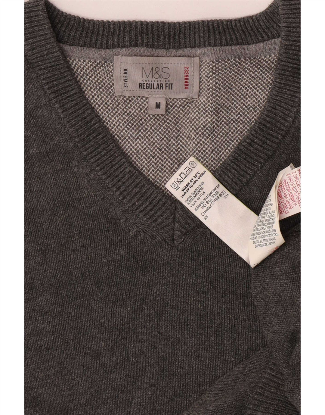 Canotta da uomo Marks & Spencer vestibilità regolare in cotone grigio medio