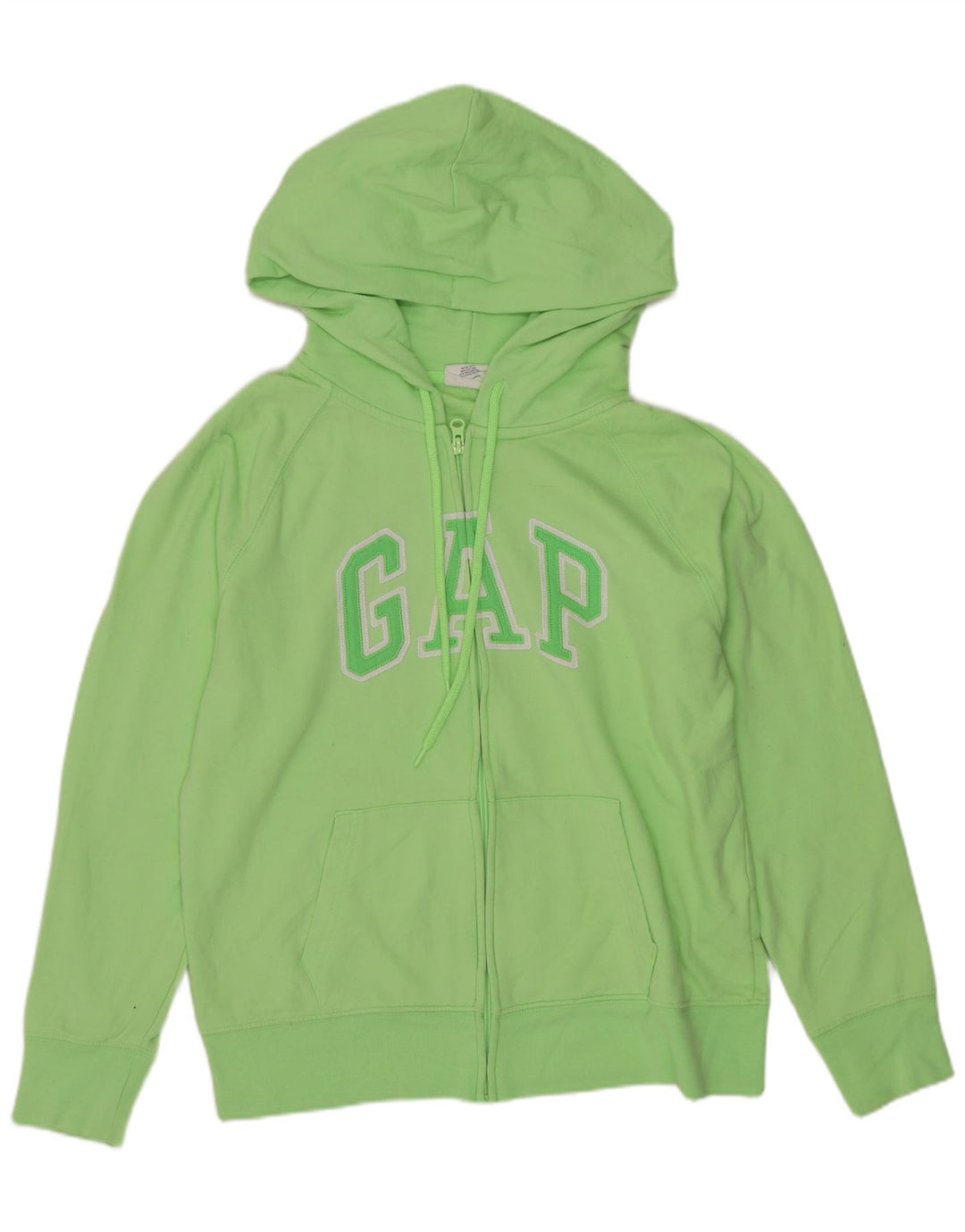 Maglione con cappuccio e zip grafica da donna GAP UK 16 grande cotone verde