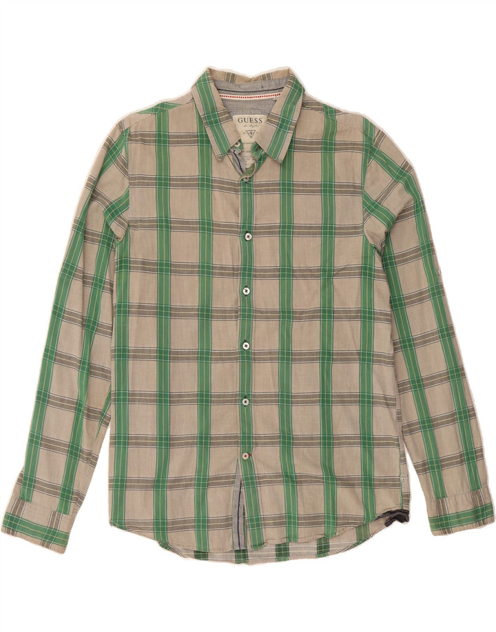 GUESS Mens Shirt Medium Grey Check Cotton Vintage Guess and Second-Hand Guess from Messina Hembry 