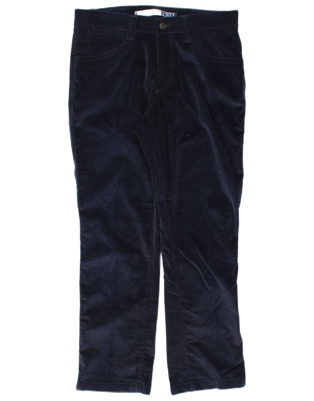 Pantaloni Dritti Uomo TRUSSARDI in Velluto a Coste IT 48 Medio W32 L29 Blu Navy