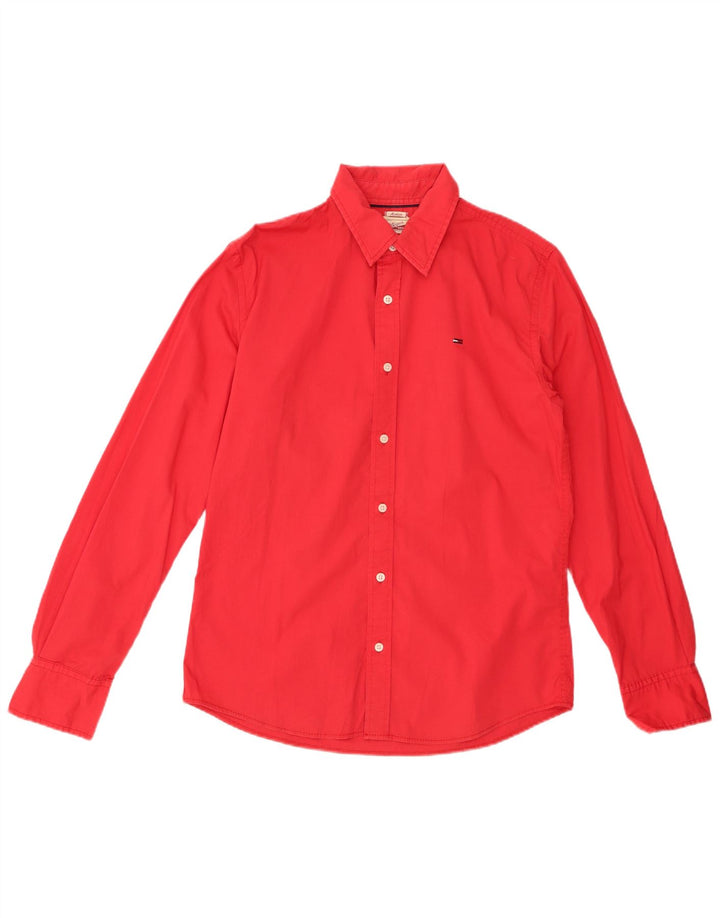 TOMMY HILFIGER Camicia da uomo in cotone rosso medio