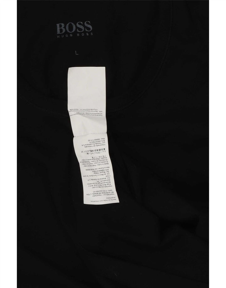 T-shirt da uomo Hugo Boss Top grande in cotone nero