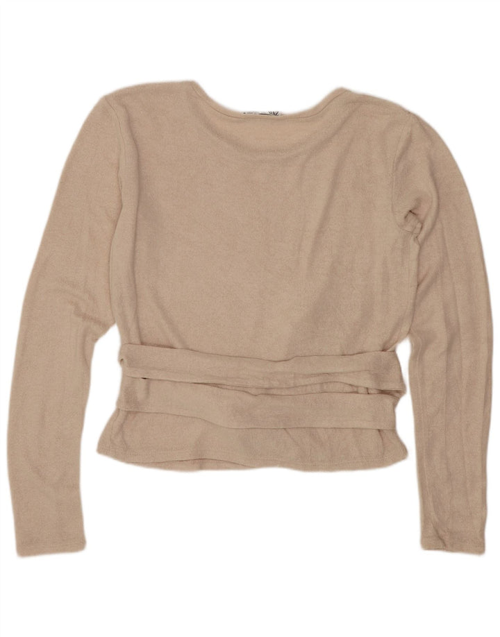 Top corto da donna Zara a maniche lunghe UK 14 Beige medio