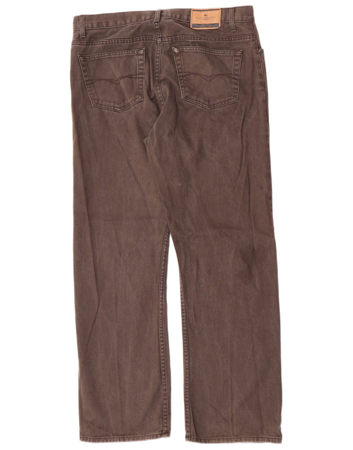 Jeans dritti da uomo Marks & Spencer Blue Harbour W36 L31 cotone marrone