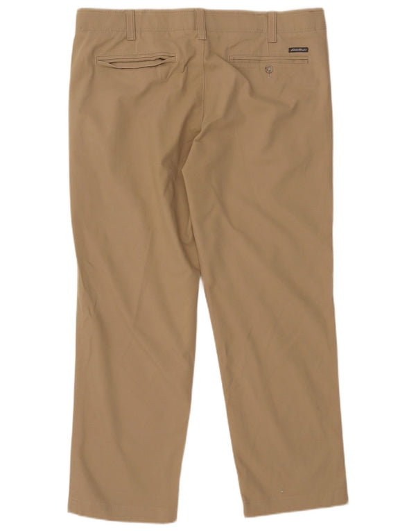 EDDIE BAUER Pantaloni chino dritti da uomo W38 L30 Cotone beige